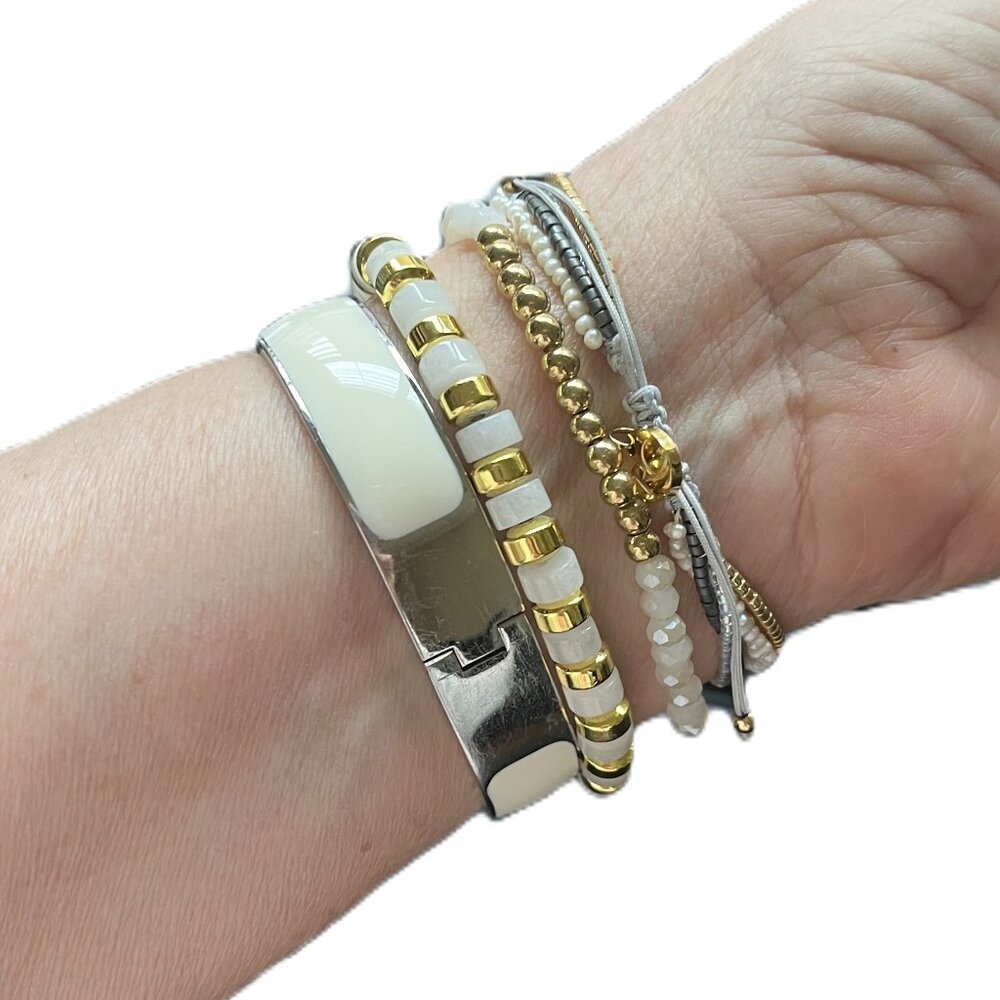 Rustic Cuff Set Four Stackable Bracelets Set - image 2